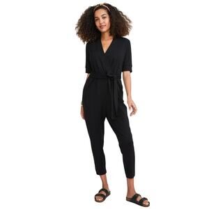 Hatch Black The Nurse To Errands V Neck Onesie Jumpsuit